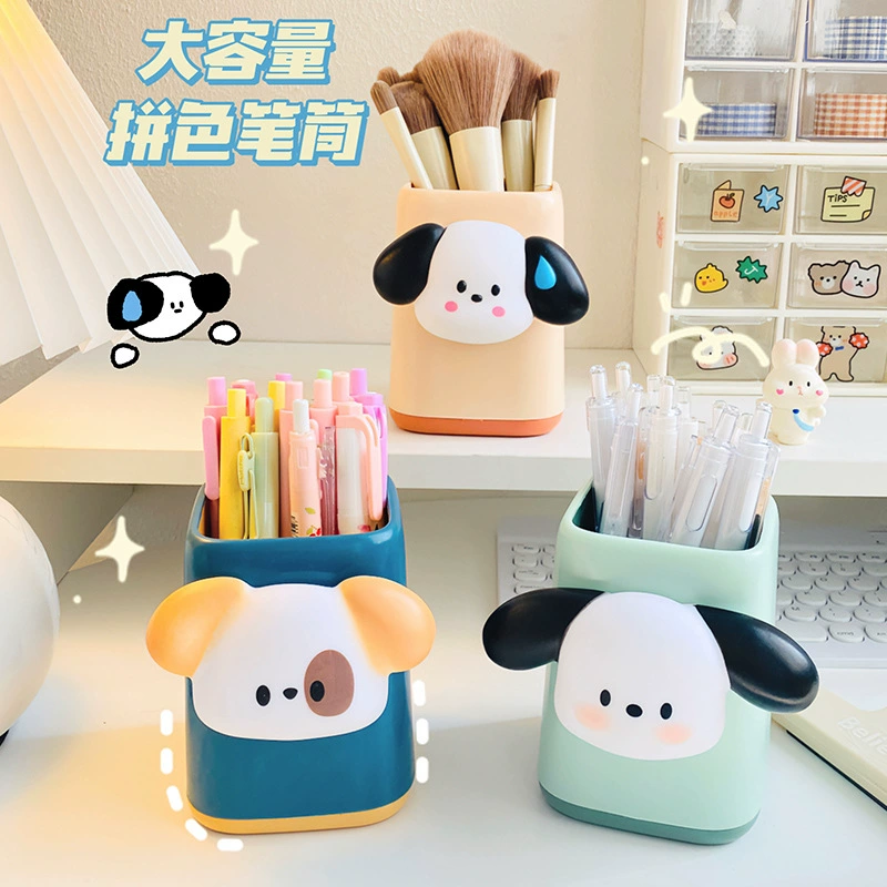 Cartoon children's pens holder, storage box for elementary school students, Nordic style, handmade
