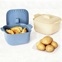 跨境新品食品级硅胶蒸锅汤锅家用微波炉空气炸锅垫带盖蒸饭蒸菜锅