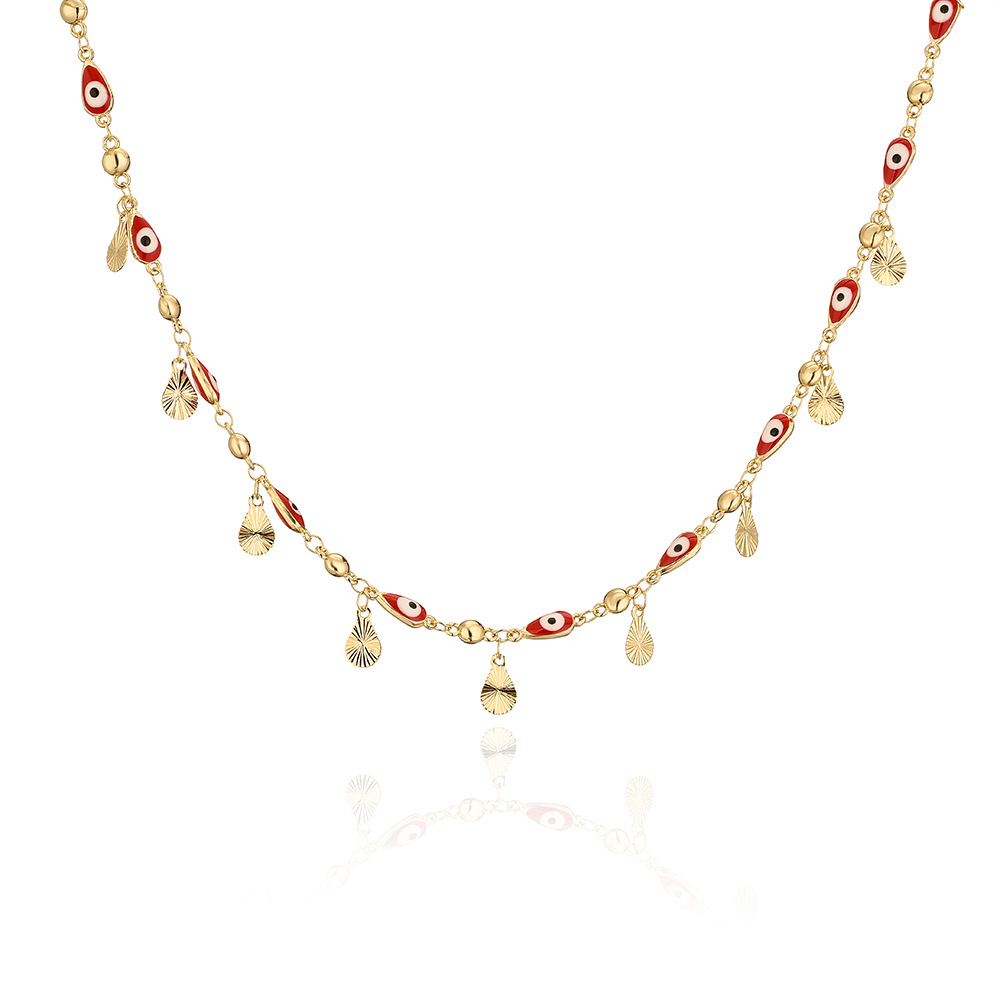 Fashion Devilu0027S Eye Water Droplets Copper Inlay Zircon Pendant Necklace