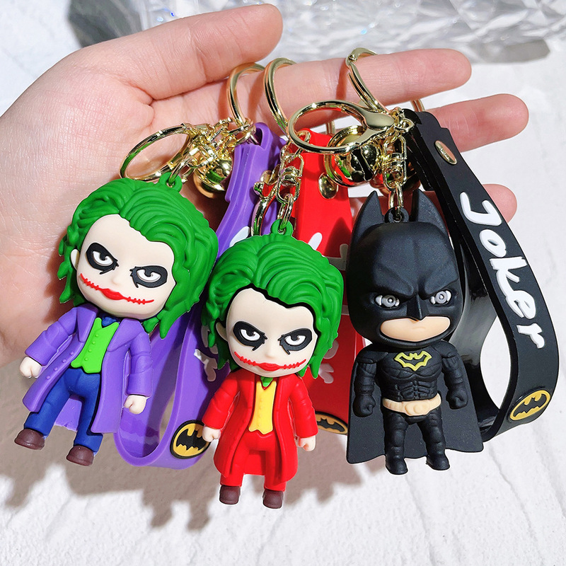 Cross-Border Clown Keychain Superhero Doll Car Keychain Batman Pendant Claw Machine Small Gift