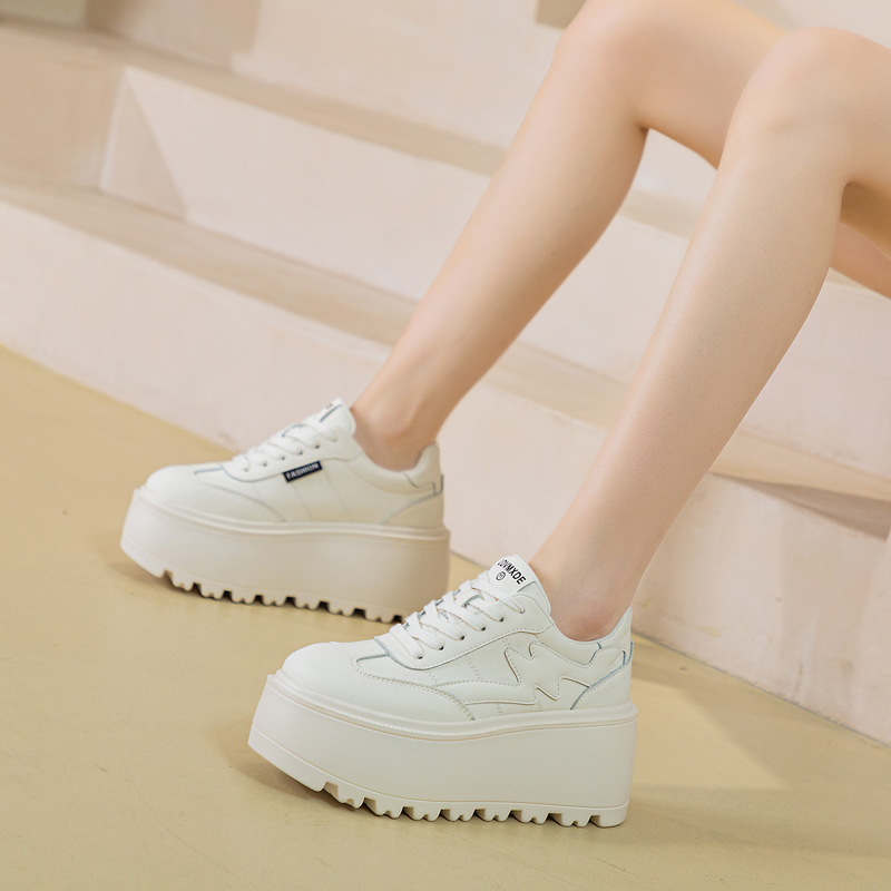 Damen-Freizeitschuhe im deutschen Stil mit dicker Sohle, neues Modell für Frühjahr/Herbst 2024, vielseitige weiße Schuhe, niedrig geschnitten, einfarbig_voghion.com