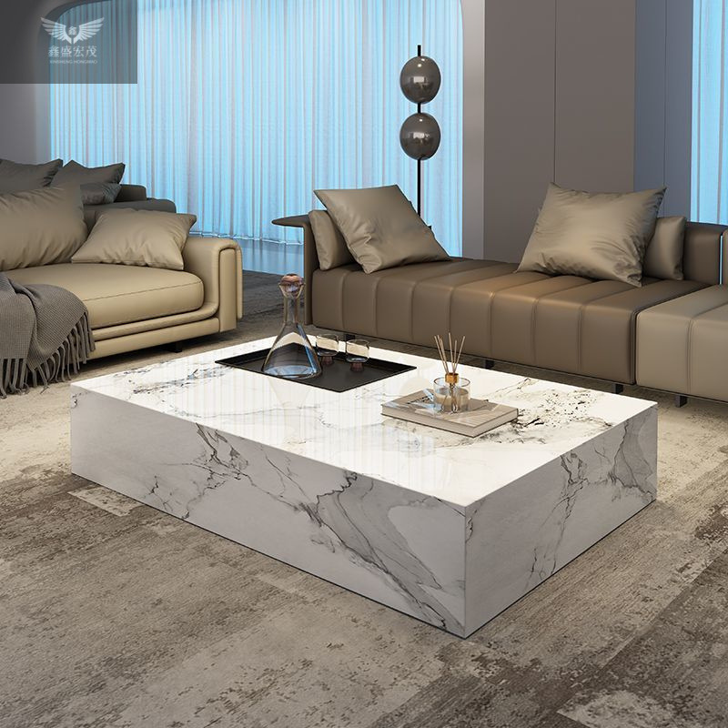 Té de roca de piso grueso estilo italiano minimalista moderno minimalista ligero lujo sala de estar oficina en casa rectángulo pequeño apartamento