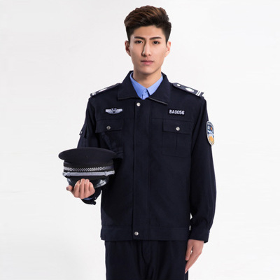 批发新款安保服秋冬装保安制服执勤服物业翻领长袖保安服套装印制