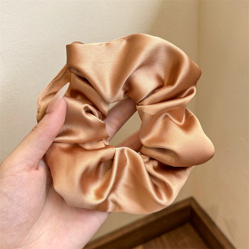 Corbata de pelo de intestino de lunares de crema grande coreana, gomas de goma de cola de caballo suaves para mujer, accesorios para el cabello de bola, accesorios para el cabello, cuerda para la cabeza