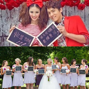 Photo Studio Photography Props Graduation Photo Korean Small Blackboard Advertising Travel Photo Message Decoration Wedding Bridesmaid Group Props