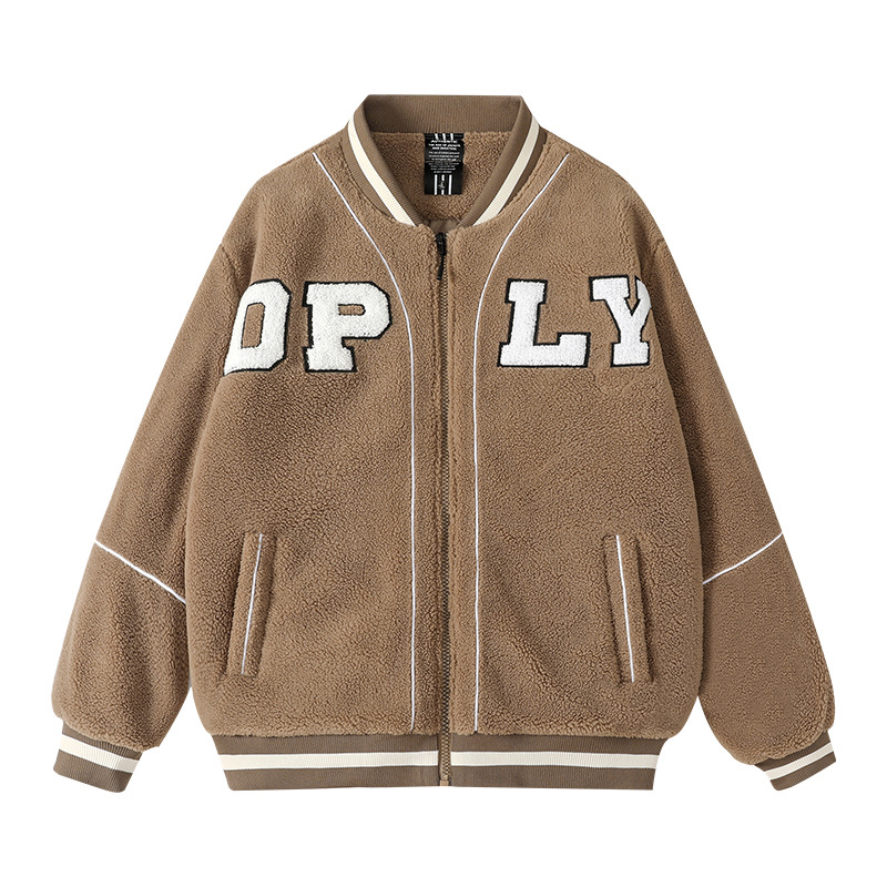 Men's Clothing Polar fleece jacket men's winter lamb wool trendy brand winter clothing lamb wool winter cool cotton coat_voghion.com