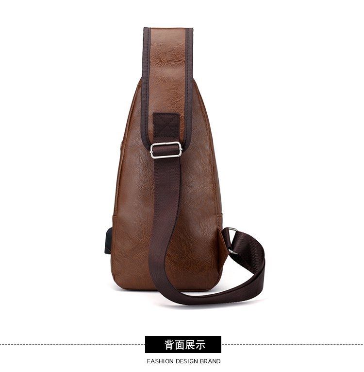 Chest Bag Men's Foreign Trade 2021 New Arrival Shoulder Bag Trendy Men's Korean-Style ins Trendy Retro Casual Fashion Crossbody Bag