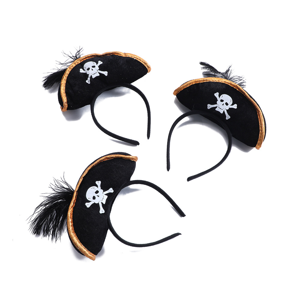 Halloween pirata del Caribe sombrero de cabeza bandero fantasma día de los piratas bandejas de cabello props espectáculo banderoles británicos