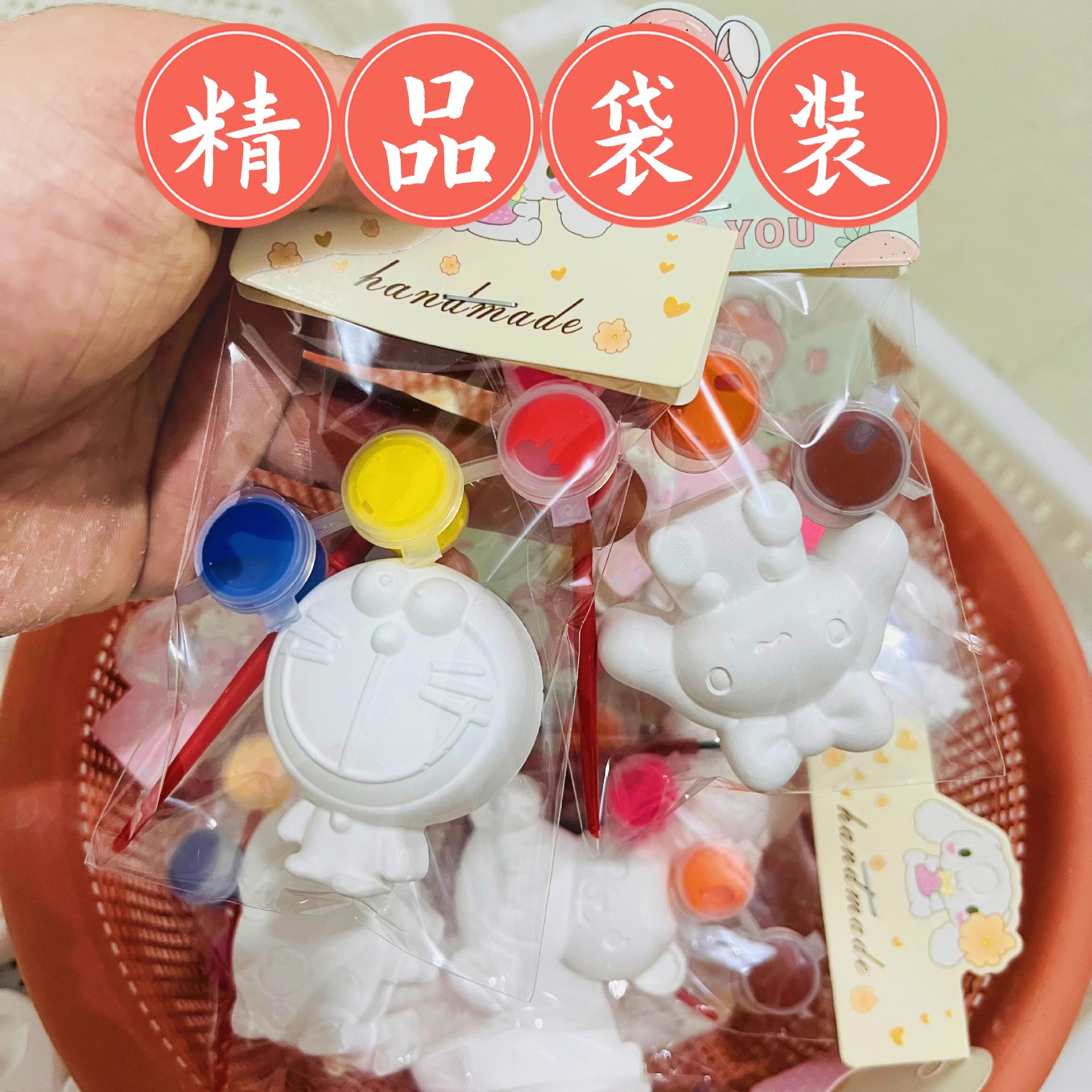 children colorful painting plaster doll independent bag diy graffiti painting dyeing kindergarten gifts night market park stall