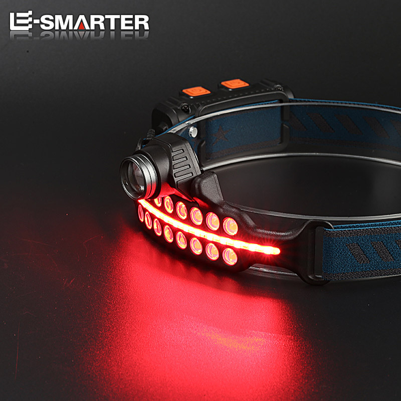 Transfronterizo nuevo LED mini multifunción cabeza de inducción de onda COB luz al aire libre aventura pesca linterna de luz fuerte