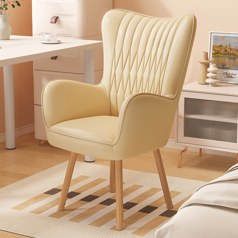 Computer Chair Home Backrest Comfortable Sedentary Solid Wood Makeup Chair Lazy Dormitory College Student Study Desk Swivel Chair