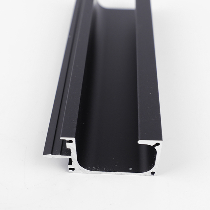 18-panel kitchen cabinet with G-shaped end caps, curved concealed handles, and invisible edge-sealed handles for wardrobe doors