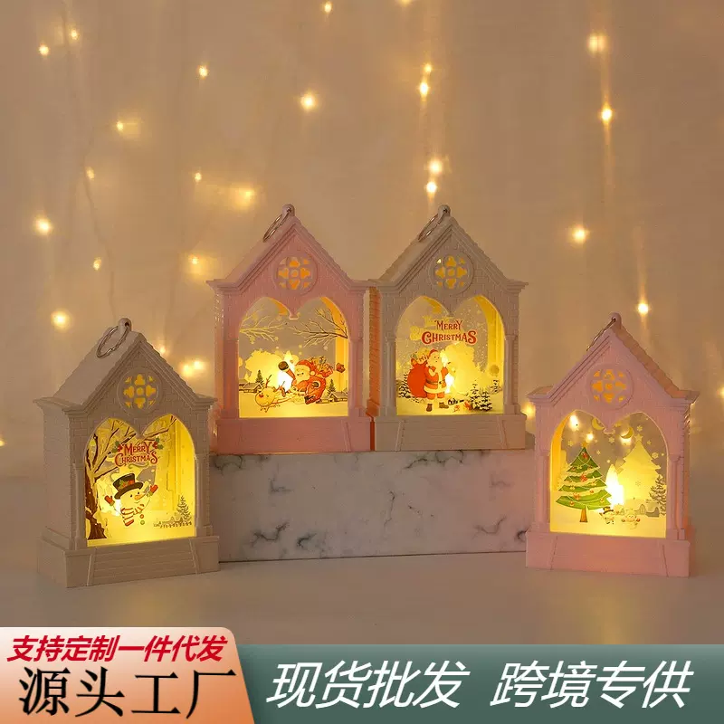 跨境圣诞节led电子蜡烛风灯桌面布置 场地装饰气氛道具儿童手提灯