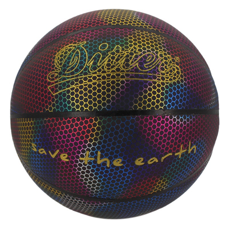 Baloncesto luminoso luminoso genuino, resistente al desgaste, antideslizante, alto elástico, bola de juego estándar No. 7, soporte OEM OEM