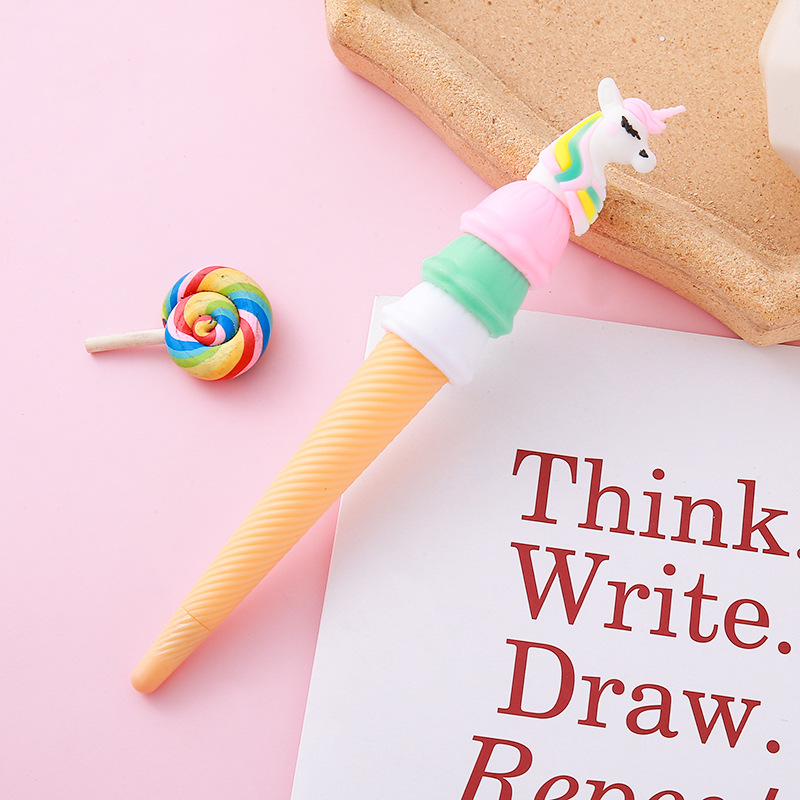 Unicornio de alto valor facial Hagen Das bolígrafo neutro creativo papelería bolígrafo acuoso lindo helado bolígrafo estudiantil
