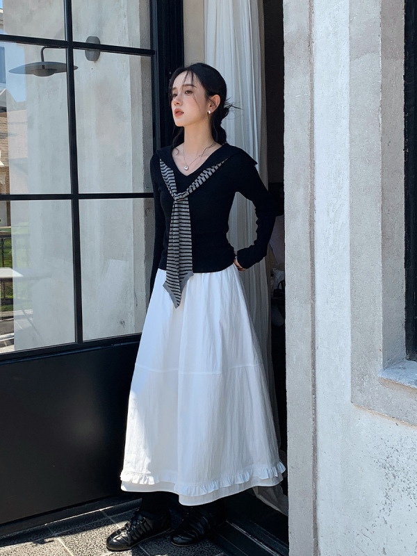衣尔衫 博主主推 6色披肩羊毛针织衫女韩系新款百搭V领上衣0557|undefined
