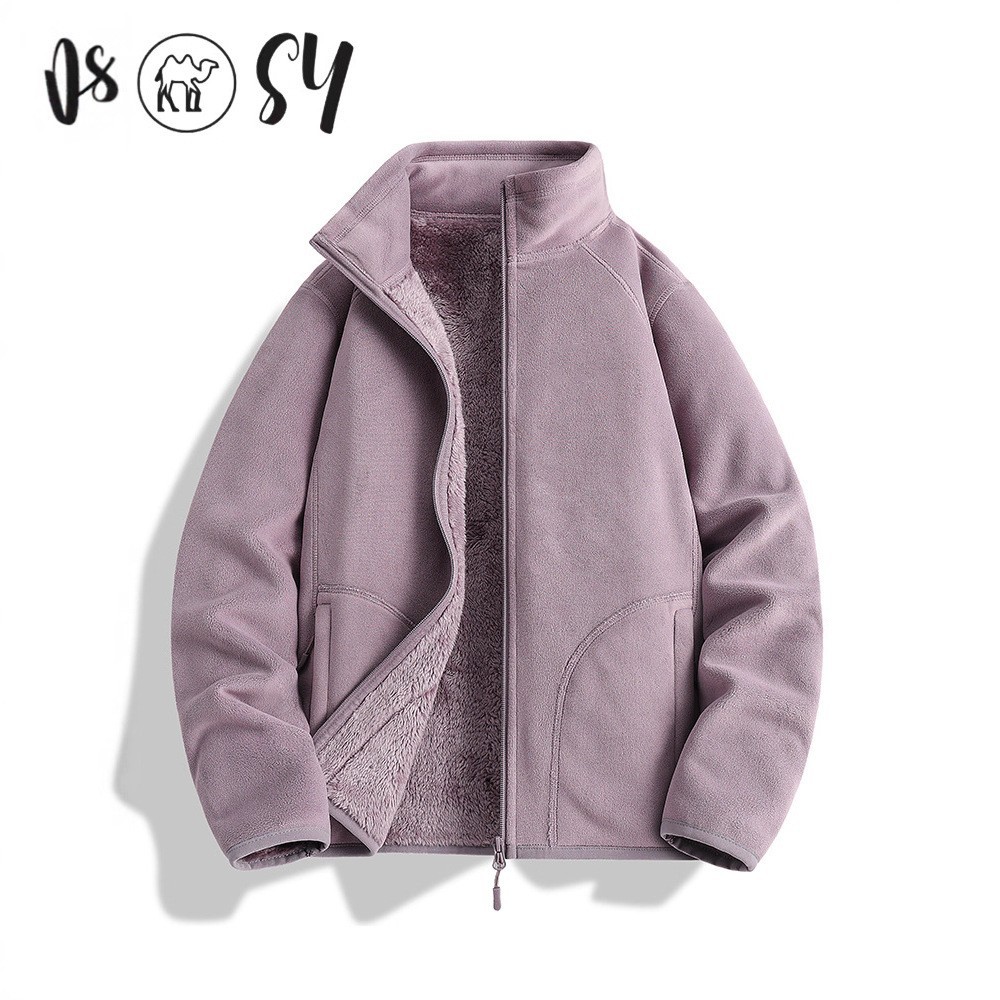 Polar Fleece Jackets for Men and Women, Autumn and Winter Thickeneded Jackets, Inner Lining Fleece Sweatshirts, Middle-Aged and Elderly Mothers' Jackets