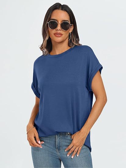 Damen T-shirt Mit Rundhalsausschnitt Für Den Sommer Locker_voghion.com