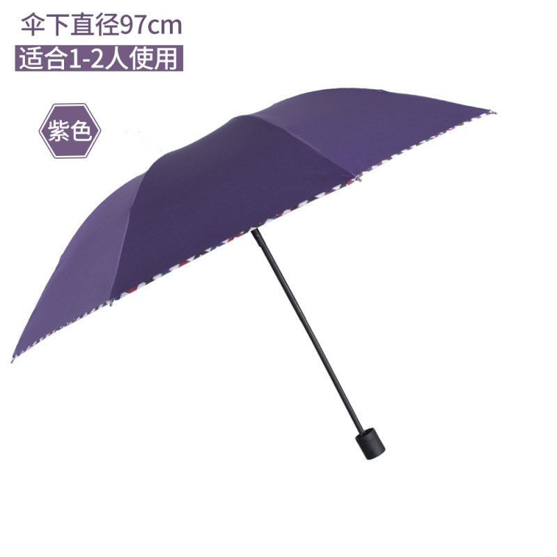 超大12骨黑胶折叠晴雨伞大号加厚三人晴雨伞遮阳伞印刷logo广告伞|undefined