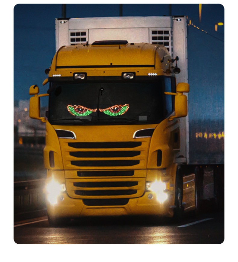 Dynamic Devil's Eye Light Car Sticker Led Display Truck Car Front and Rear Glass Light