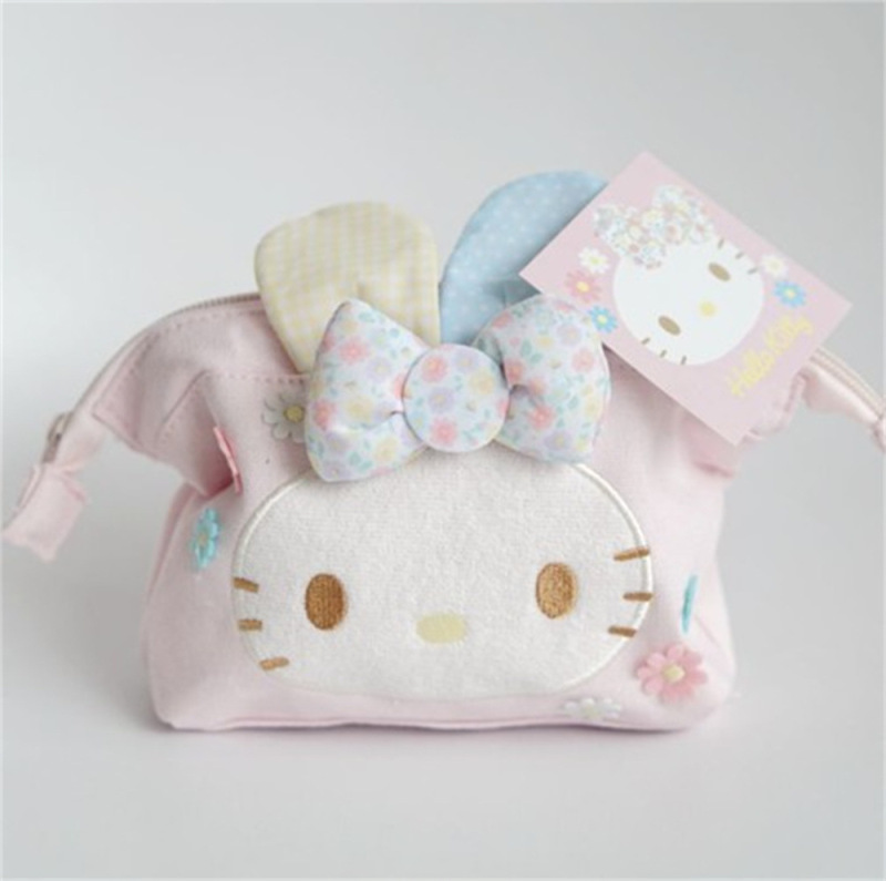 日系kitty猫玉桂狗兔耳化妆包学生卡通凯蒂猫洗漱整理收纳包帆布|undefined
