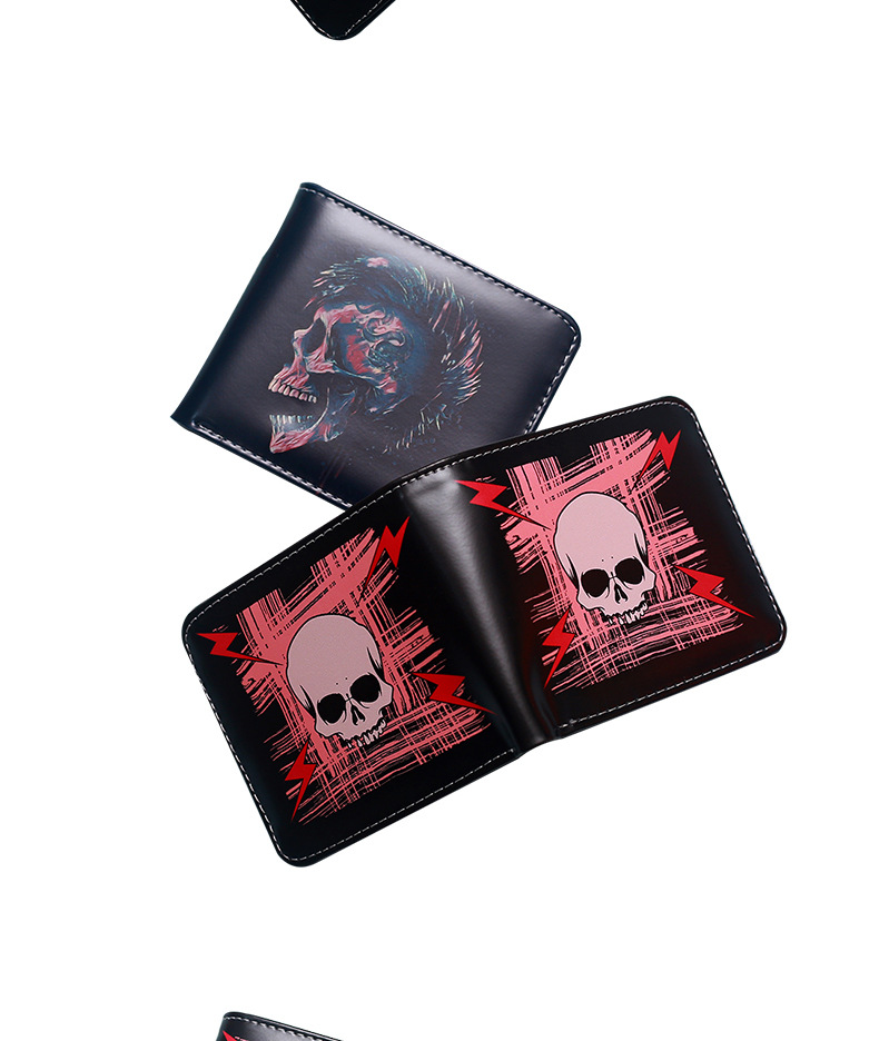 Men's Skull PVC Open Small Wallets display picture 16