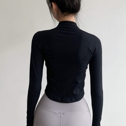 Yoga coat, women's quick-drying running shirt, sunscreen riding suit, tight-fitting spring and autumn fitness suit, all-match