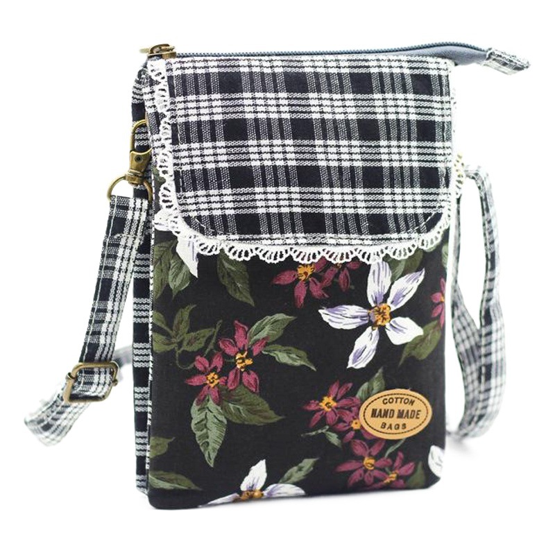 2021 New Bouquet Series 5-Layer Cotton Crossbody Mobile Phone Bag Pastoral Girls Bag Member Discount
