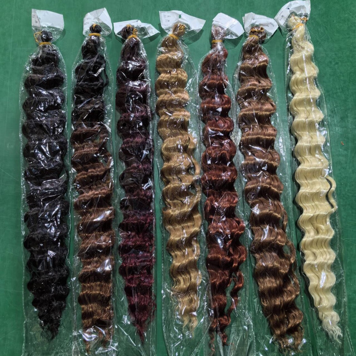 Pequeño pelo de onda profunda 22 pulgadas de fibra química crochet pelo 100G rollo africano trenza sucia manija del pelo transfronteriza