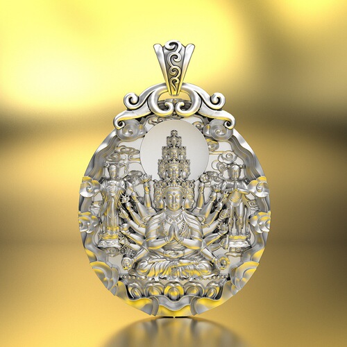Vajrasattva Bodhisattva's Birth Year Buddha Pendant, Sterling Silver Zodiac Guardian Charm, Trendy Retro-Style High-End Necklace for Men and Women – New Collection