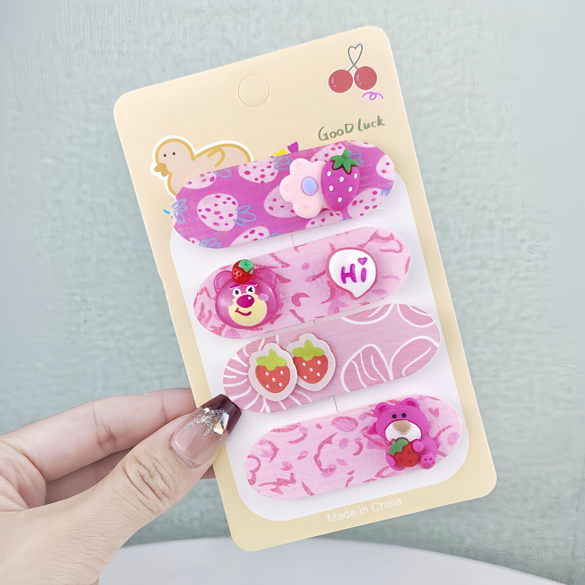 Niños nuevos Koolomi velcro para el cabello chicas coreanas en línea frange pegatinas de cabello rotas pegatinas de dibujos animados bandas de cabello toque