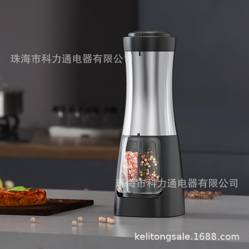 ODM personalizado comercio exterior venta caliente dos en uno molino de silo doble tipo batería seca sal gruesa pimienta amoladora eléctrica