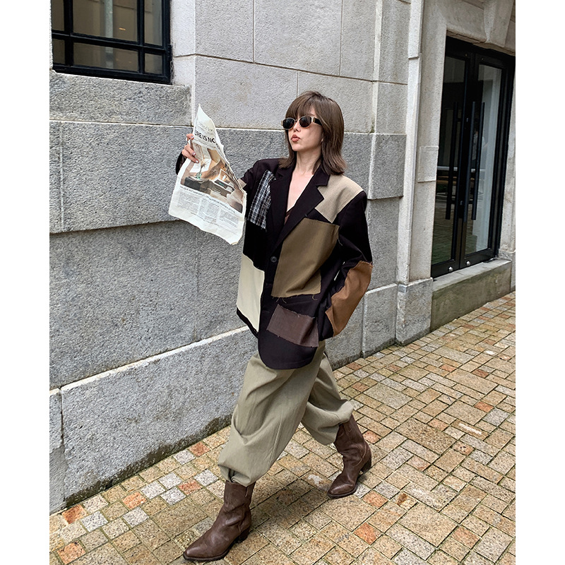 【 30% off Special Offer No Returns】Unity Mode Acetate Artistic Diamond Patch Blazer Jacket for Women 250999