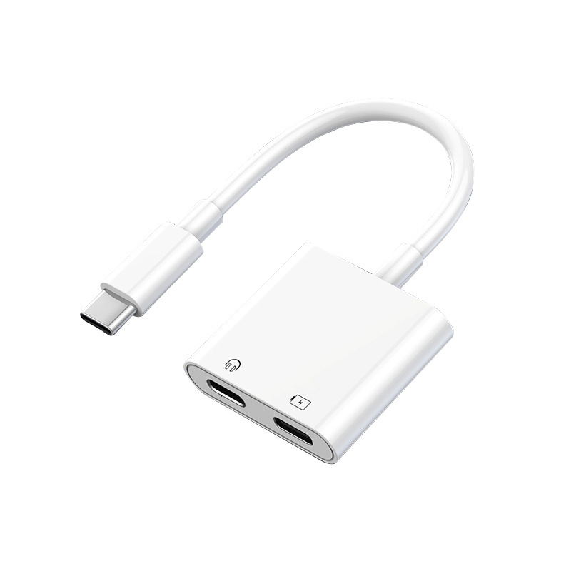 双typec音频线转接线多功能二合一转接头支持60-100W快充适用苹果|undefined