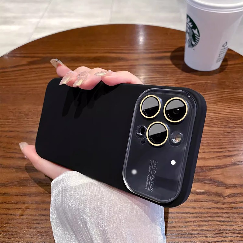 液体大窓付き Apple 17 Pro Max 携帯電話ケース iPhone 16 レンズフィルム付きシリコン保護ケース 15|undefined