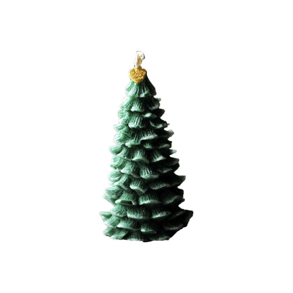Hecho a mano sin humo aromaterapia árbol de Navidad vela regalo vacaciones Año Nuevo al por mayor Palma cera forma decoración verde