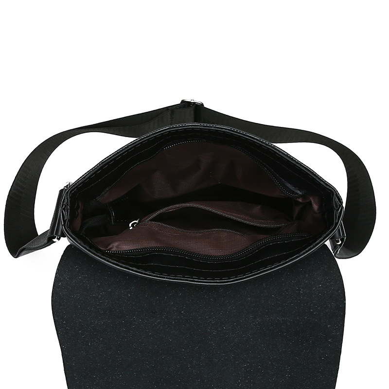Bolso bandolera de hombre de estilo nuevo a cuadros al por mayor transfronterizo, bolso de mensajero, bolso de hombre retro de moda de cuero suave, bolso de cuero para hombre