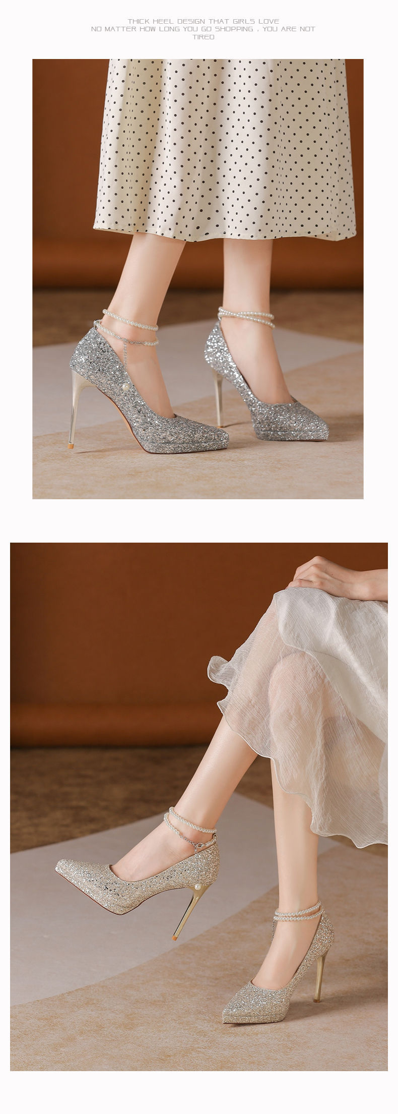 Svatební boty na platformě s flitry a perlovým řetízkem_voghion.com