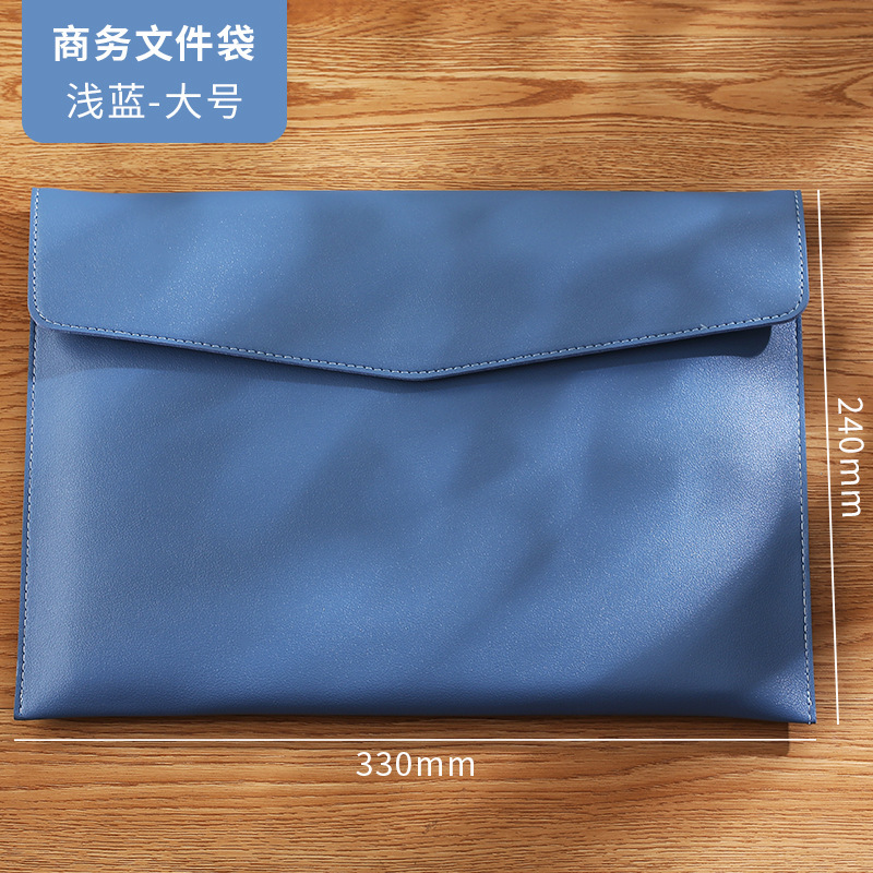 卸売 A4 レザー磁気バックルファイルバッグ大容量収納ファイルバッグ A5PU レザービジネスオフィス会議情報バッグ|undefined