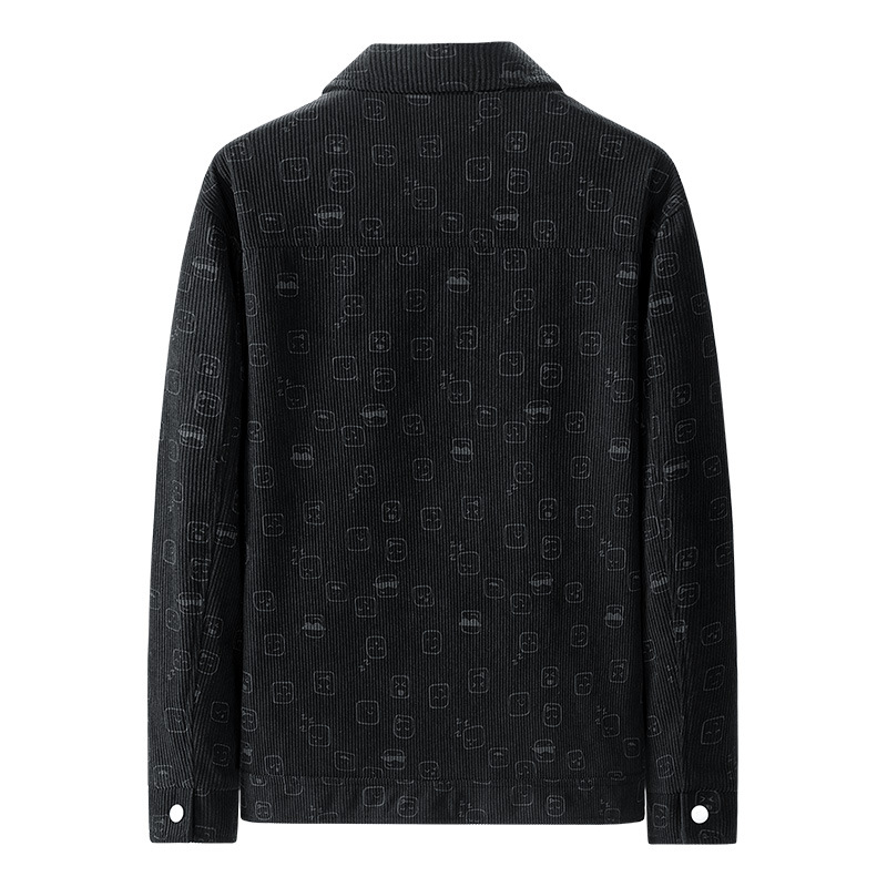 Men's Clothing manufacturers spring and autumn new men's expression print corduroy jacket with large pockets workwear for young and middle aged men_voghion.com