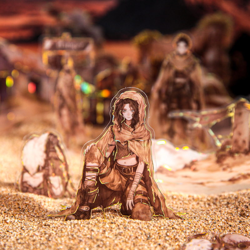 Mr. Paper Big Sticker Pack Serie de notas de tierra de desecho Pegatinas de paisajismo de estilo de tierra de desecho del fin del mundo Bolsa de pegatinas de estampado en caliente