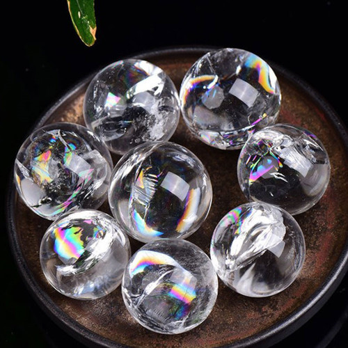 Natural White Crystal Ball Glitter Rainbow Crystal Ball Ornament White Crystal Luck Ball Pendant Decor Wholesale