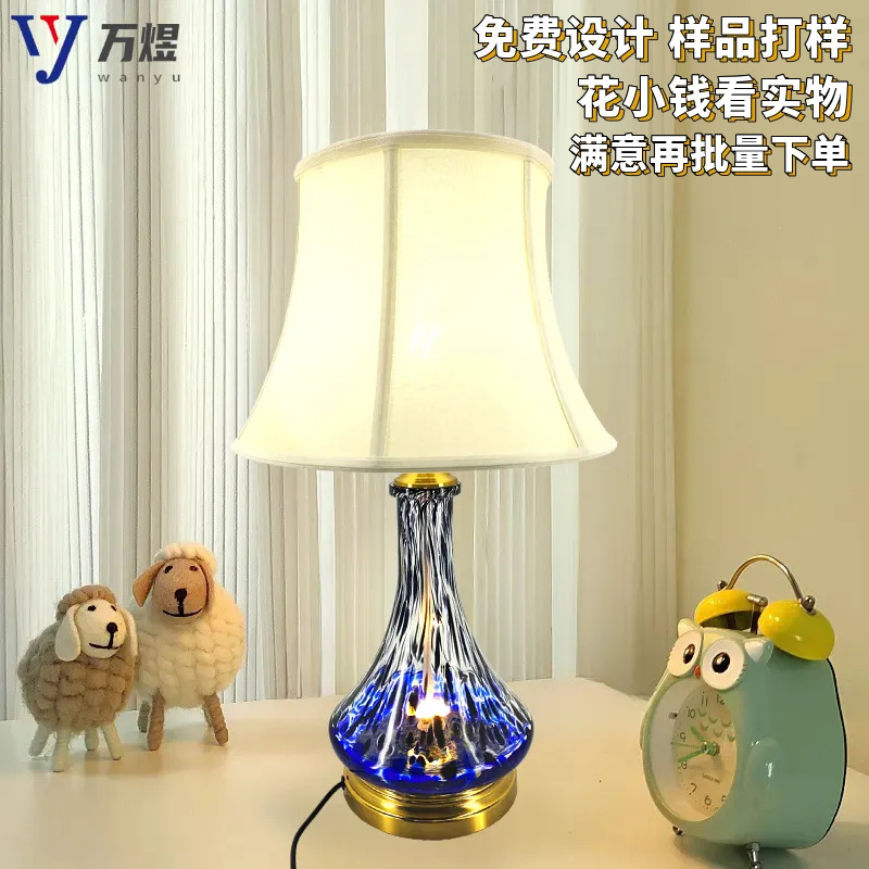 跨境装饰台灯家用轻奢2025新款床头灯复古桌灯中式陶瓷高端氛围灯