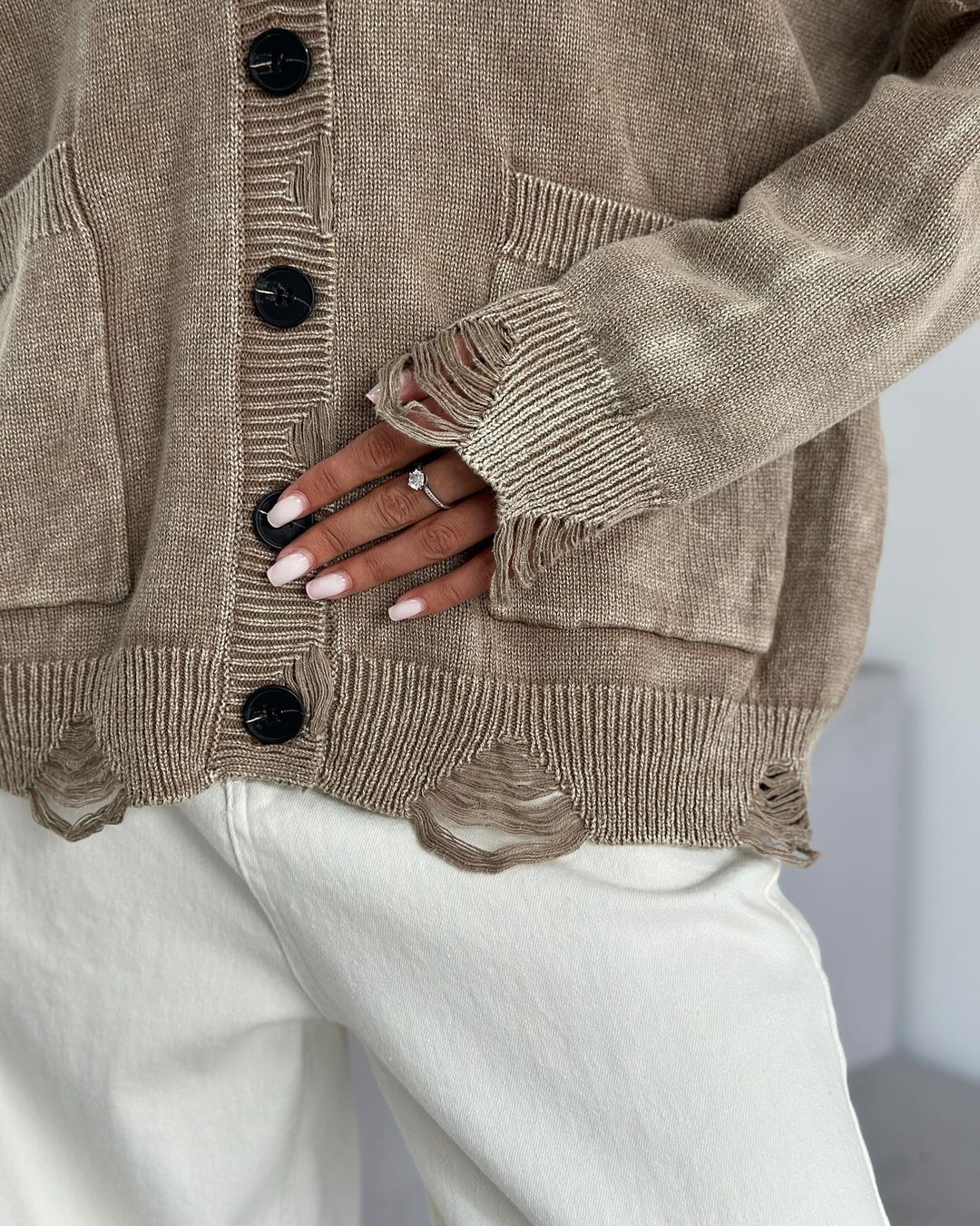 Damen Strickcardigan Vintage Langarm Strickjacke Für Den Winter_voghion.com