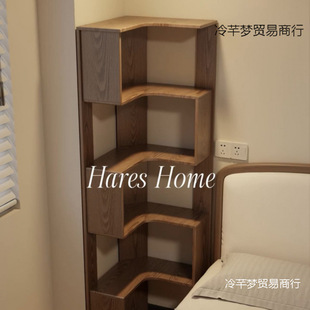 Corner Cabinet Wall Corner Floor-Standing Wall Storage Rack Living Room Multi-Layer Solid Wood Storage Rack Home Corner Cabinet Bookshelf Storage Rack