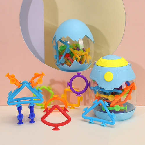 Cross-border hot-selling science and education geometry series children's educational and versatile building blocks suction and sticky DIY toys