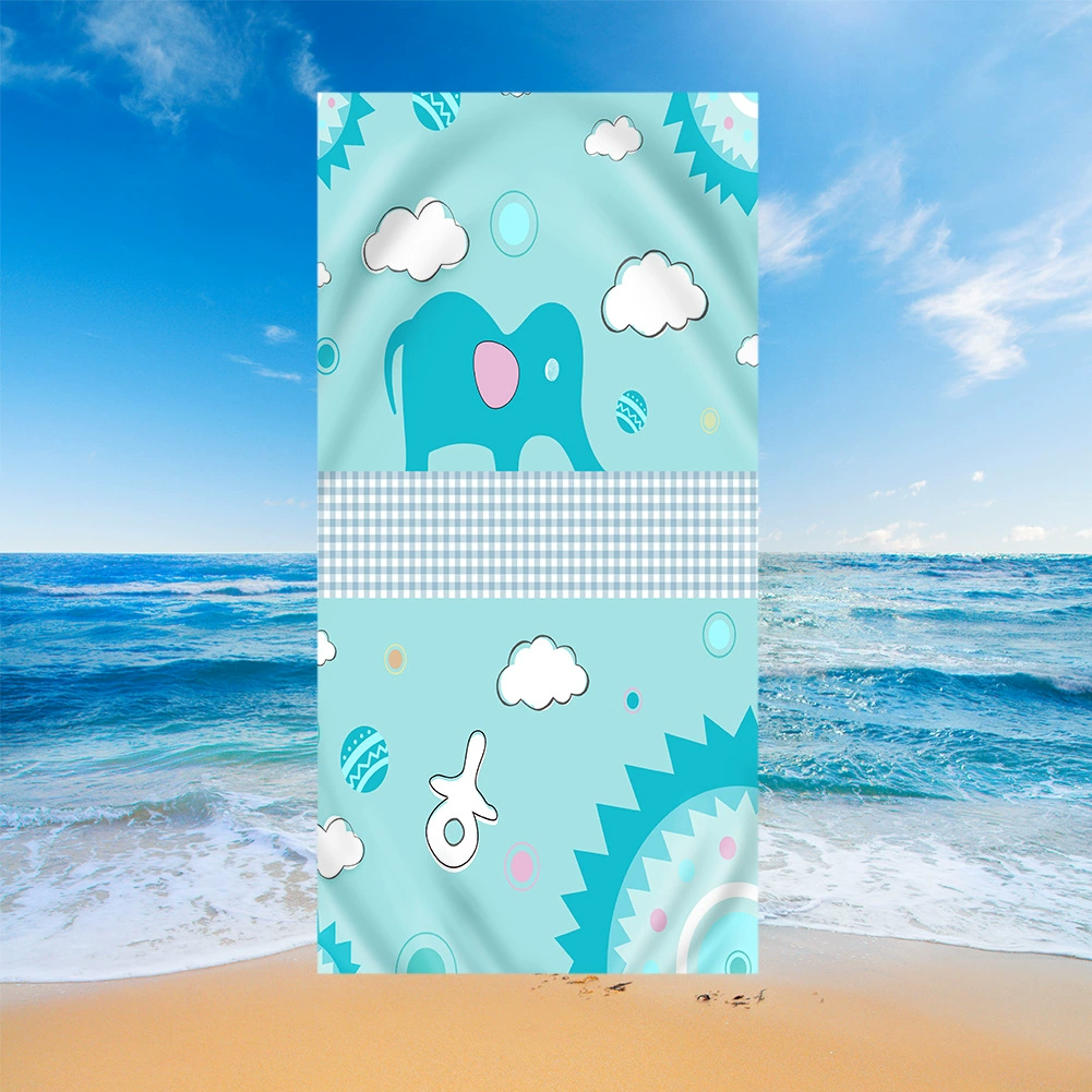 Вышивка 2 дня волосы европейский и американский 3D цифровая печать квадратное пляжное полотенце микрофибра Пляж Слон мультфильм животное