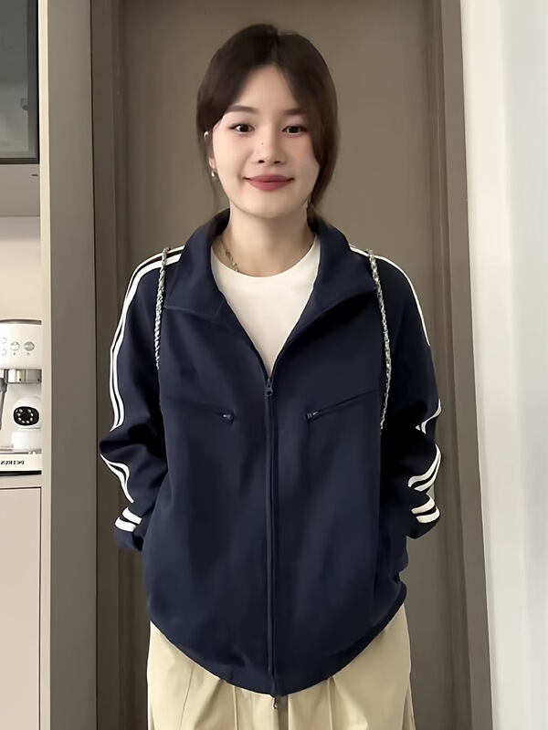 小众设计卫衣外套女春秋季2025新款秋季宽松运动韩系外套棒球服|undefined