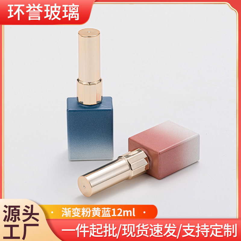 厂家现货批发美甲甲油胶空瓶指甲油玻璃分装瓶12ml甲油胶瓶带毛刷