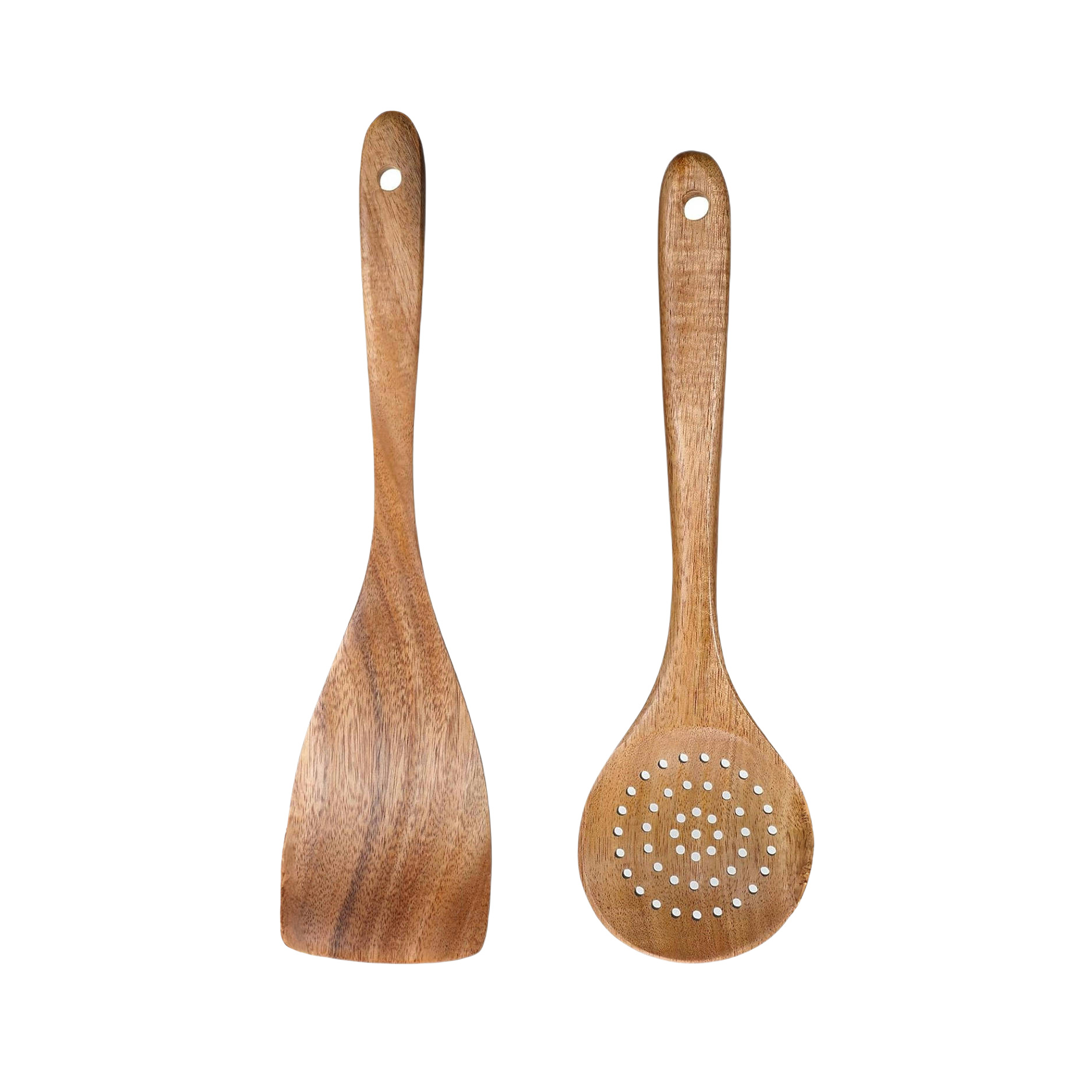 ✅ Amazon Acacia set de sopa de madera no pegajosa, pala de verduras, ensalada de cocina casera, tenedor de sopa de fuga
